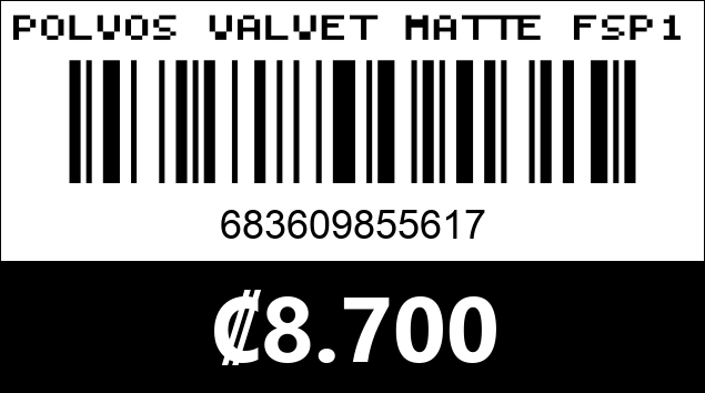 Código de barras de POLVOS VALVET MATTE FSP1.0