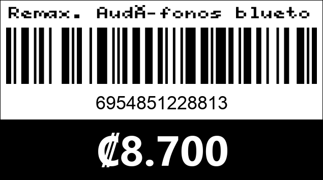 Código de barras de Remax. Audífonos bluetooth. 