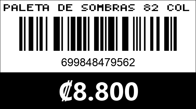 Código de barras de PALETA DE SOMBRAS 82 COLORES KC1300