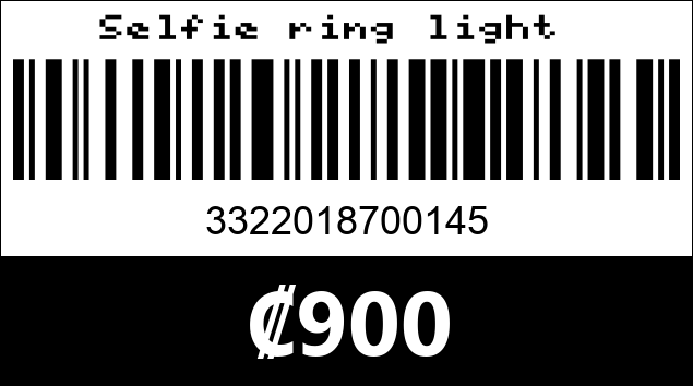Código de barras de Selfie ring light 