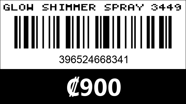 Código de barras de GLOW SHIMMER SPRAY 3449