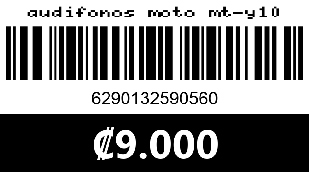 Código de barras de audifonos moto mt-y10