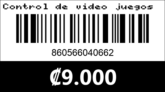 Código de barras de Control de video juegos varios colores