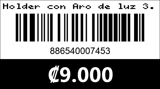 Código de barras de Holder con Aro de luz 3.5". Argom Tech