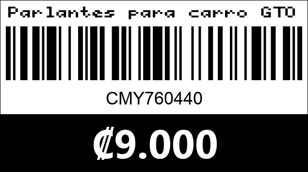 Código de barras de Parlantes para carro GTO-502 5" 350W max
