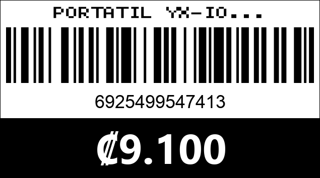 Código de barras de PORTATIL YX-IO...