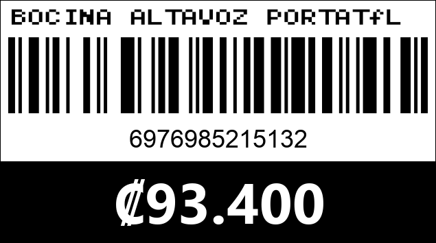Código de barras de BOCINA ALTAVOZ PORTATfL 120W yx-17...