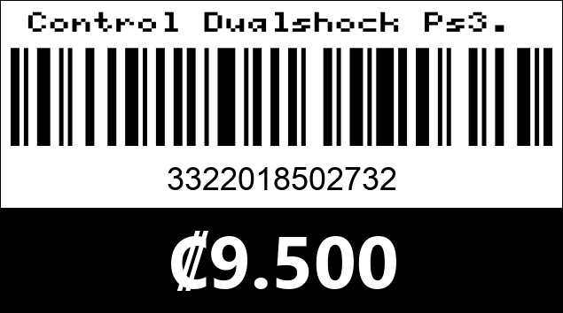 Código de barras de Control Dualshock Ps3. 