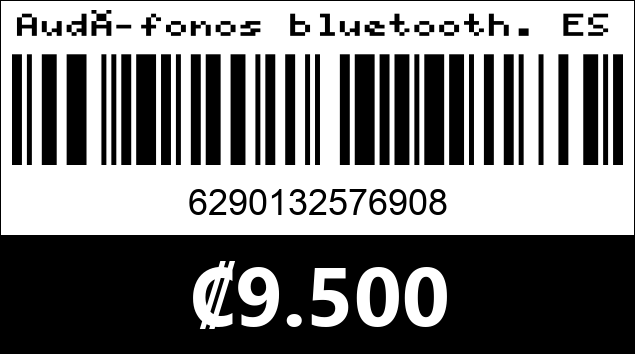 Código de barras de Audífonos bluetooth. ES-P806