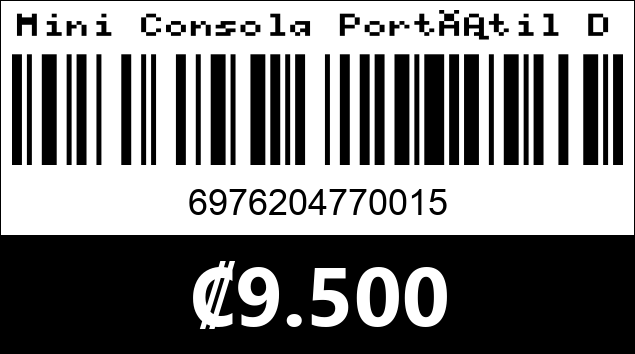 Código de barras de Mini Consola Portátil D20 