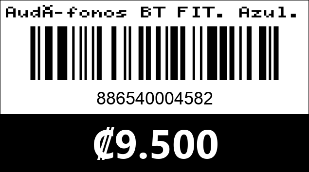 Código de barras de Audífonos BT FIT. Azul. Argom Tech