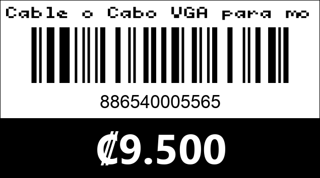 Código de barras de Cable o Cabo VGA para monitor. - 50ft/15m. Argom Tech. 