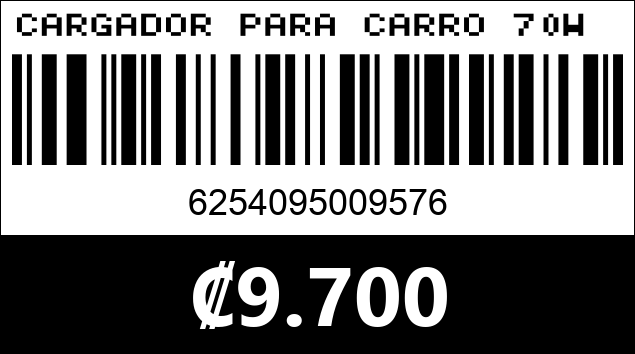 Código de barras de CARGADOR PARA CARRO 70W SY-MP30338-Q9B...