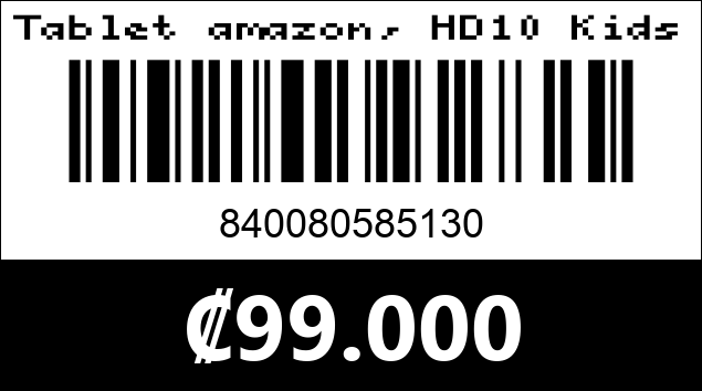 Código de barras de Tablet amazon, HD10 Kids. 32gb. 10"