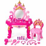 Tocador de Princesa Infantil con Espejo, Silla y Accesorios de Belleza