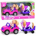Set de Muñeca con Jeep, Caballo y Remolque Happy Partner