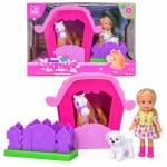 Set Granja Infantil con Muñeca, Caballo, Perrito y Establo