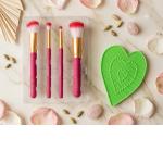 SET DE BROCHAS DE MAQUILLAJE & ALMOHADILLA LIMPIADORA 4220