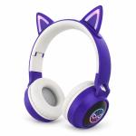 Audífonos bluetooth con orejas. WL-J26. Morado.