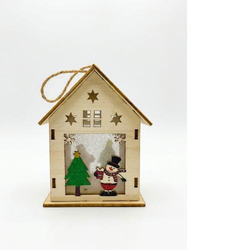 CASA NAVIDEÑA MUÑECO DE NIEVE Y ARBOL 04457