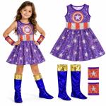 DISFRAZ NIÑA MORADO SUPERHEROINA S M L (TALLA NIÑA)