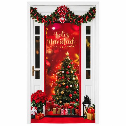FORRO PUERTA NAVIDAD 5 90X210CM