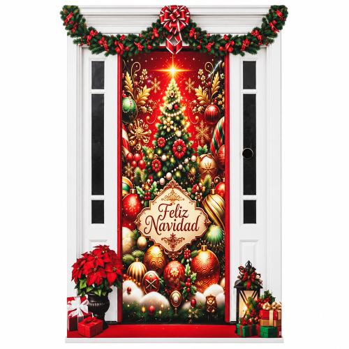 FORRO PUERTA NAVIDAD 12 90X210CM