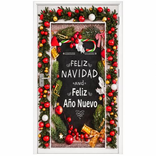 FORRO PUERTA NAVIDAD 13 90X210CM